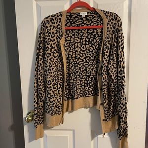 EUC Size large JCREW leopard cardigan